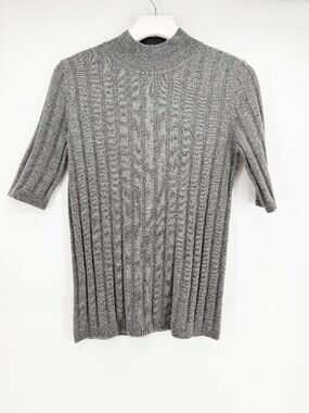 Neiman Marcus Cashmere Collection Cashmere Ribbed Mock Neck Sweater